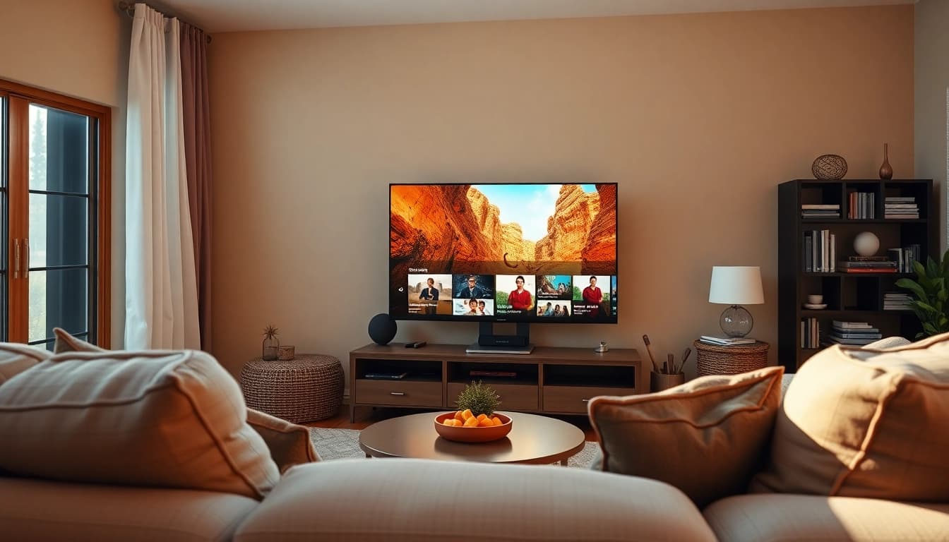 Stream IPTV effortlessly with a free trial iptv in a modern home setting.