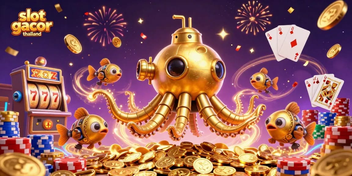 Join the excitement of slot gacor thailand with a vibrant explosion of golden coins and winning symbols.