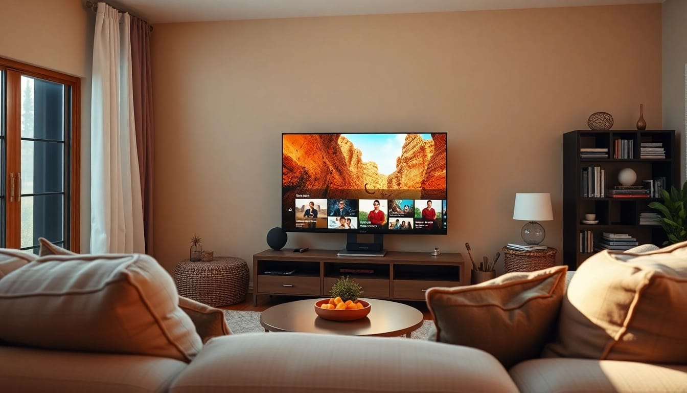 Stream IPTV effortlessly with a free trial iptv in a modern home setting.