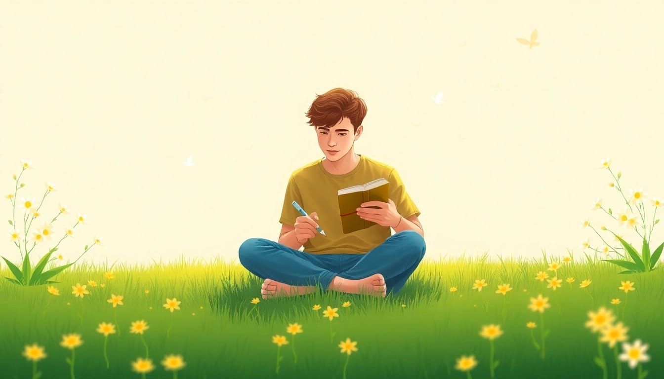 Find my true calling through reflection in a tranquil garden, journaling inspiration.