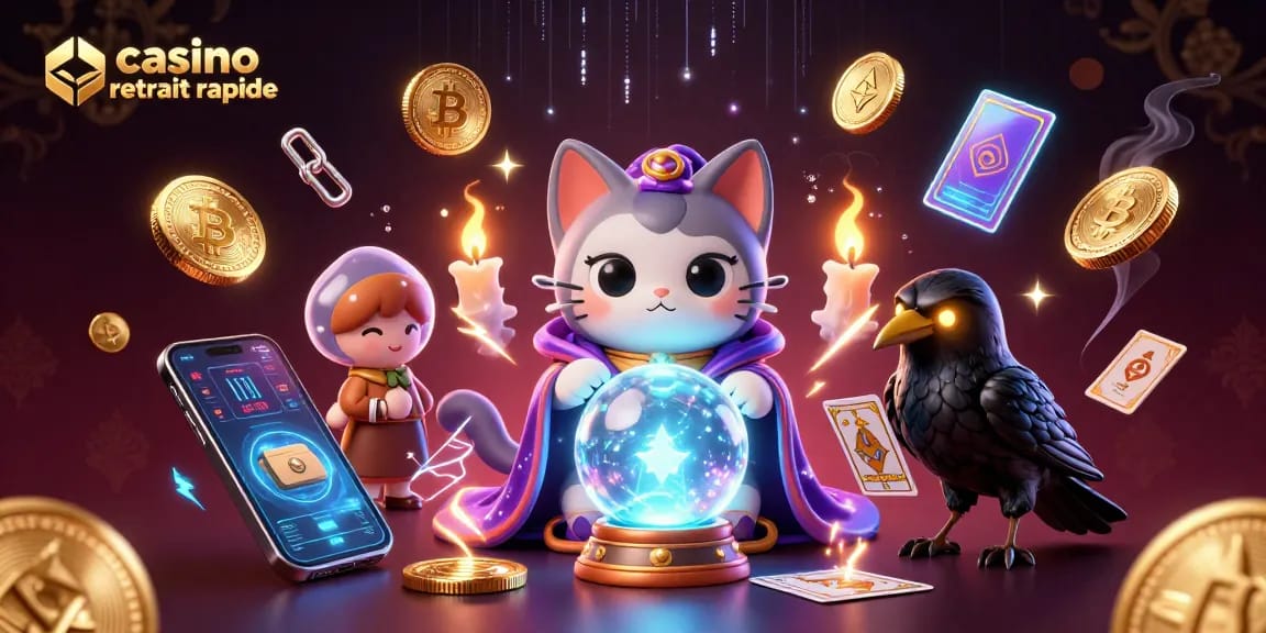 Obtenez des retraits rapides au casino avec cette illustration de la magie des cryptomonnaies.