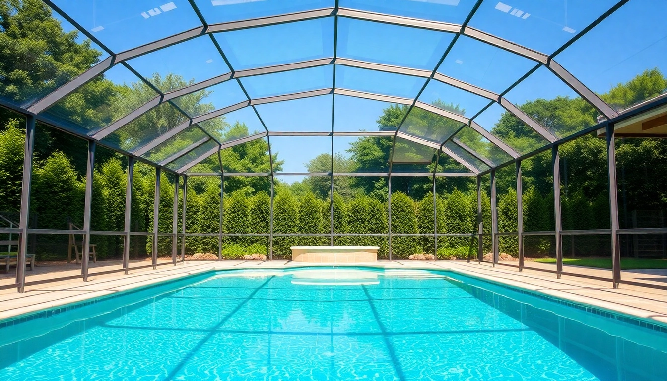 Enjoy a modern Pool Enclosure blending seamlessly into a beautifully landscaped backyard.