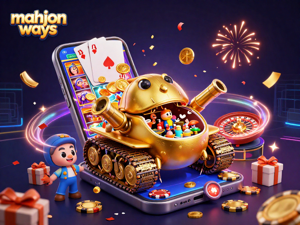 Experience thrilling play with Mahjong Ways in this vibrant casino-themed 3D illustration.
