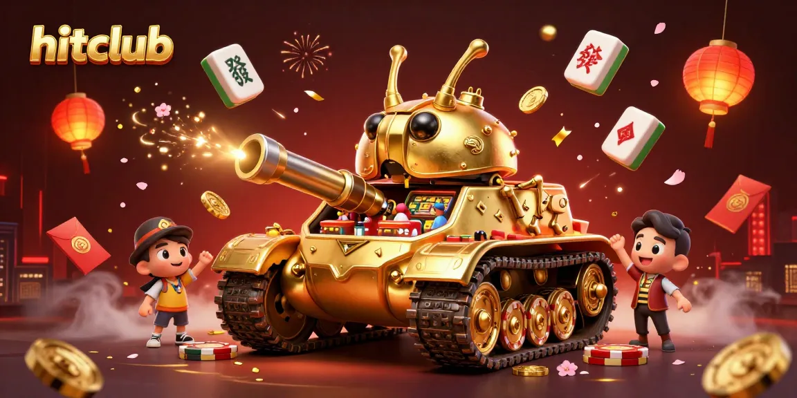 Join the action at hitclub with a colorful 3D casino beetle tank shooting coins and confetti.