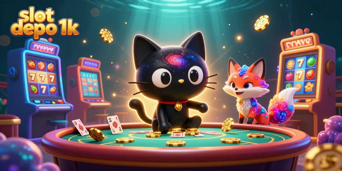 Rasakan keseruan bermain slot depo 1k dengan lingkungan yang berkilau dan karakter unik dari dunia kasino.