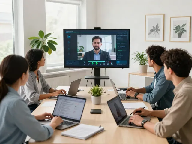 Engaging virtual meeting scene showcasing deepfake free meetings technology and collaboration.