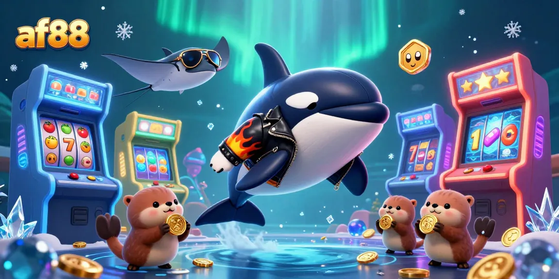 Experience thrilling gameplay at af88 with a whimsical underwater casino scene showcasing animated characters amidst shimmering coins.