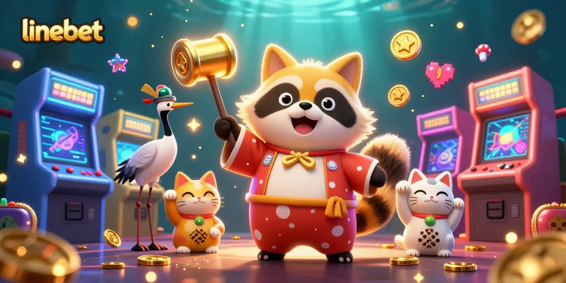Experience the excitement of linebet with a vibrant 3D casino scene featuring cheerful characters and gaming elements.