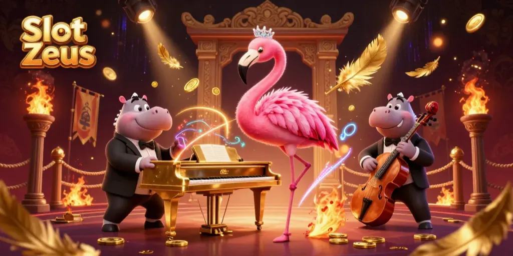Kemenangan besar di Slot Zeus dengan penyanyi flamingo dan bassist hippo di kasino