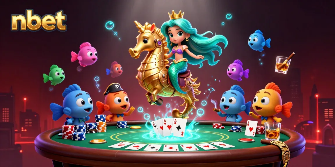 Engage in thrilling nbet action with a vibrant mermaid and casino elements under the sea.