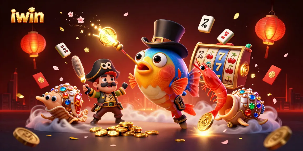 Engage with iwin's dynamic slot reels in a vibrant 3D casino scene featuring enchanting characters.