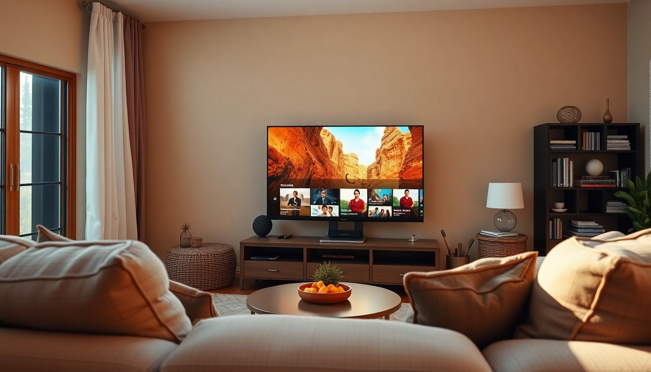 Stream IPTV effortlessly with a free trial iptv in a modern home setting.