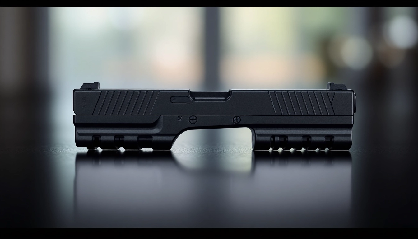 Inspecting the glock 17 slide oem highlighting its craftsmanship and finish.