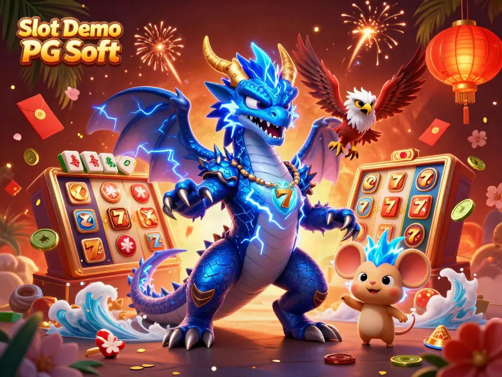 Experience the vibrant action of Slot Demo PG Soft with magical dragons and festive symbols.