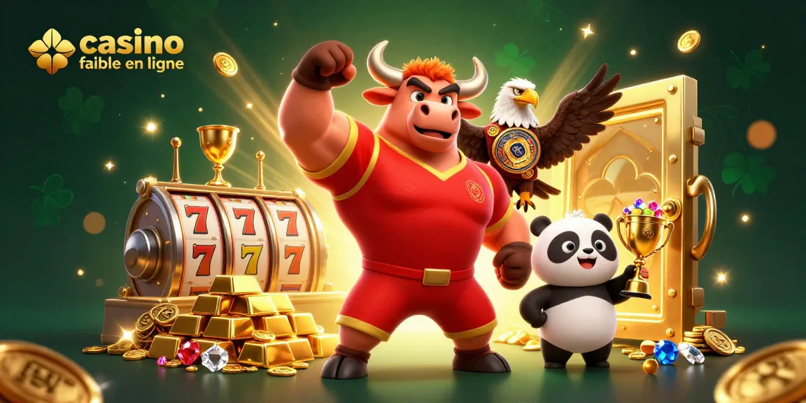 Illustration dynamique de casino fiable en ligne avec des personnages joueurs et des éléments de machines à sous