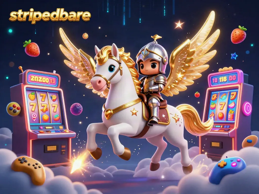 Permainan slot yang menarik dengan karakter berkuda dalam ilustrasi 3D yang menampilkan tema strippedbare.