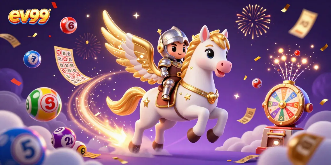 Experience thrilling gameplay with ev99's vibrant 3D casino celebration scene, showcasing lottery excitement.