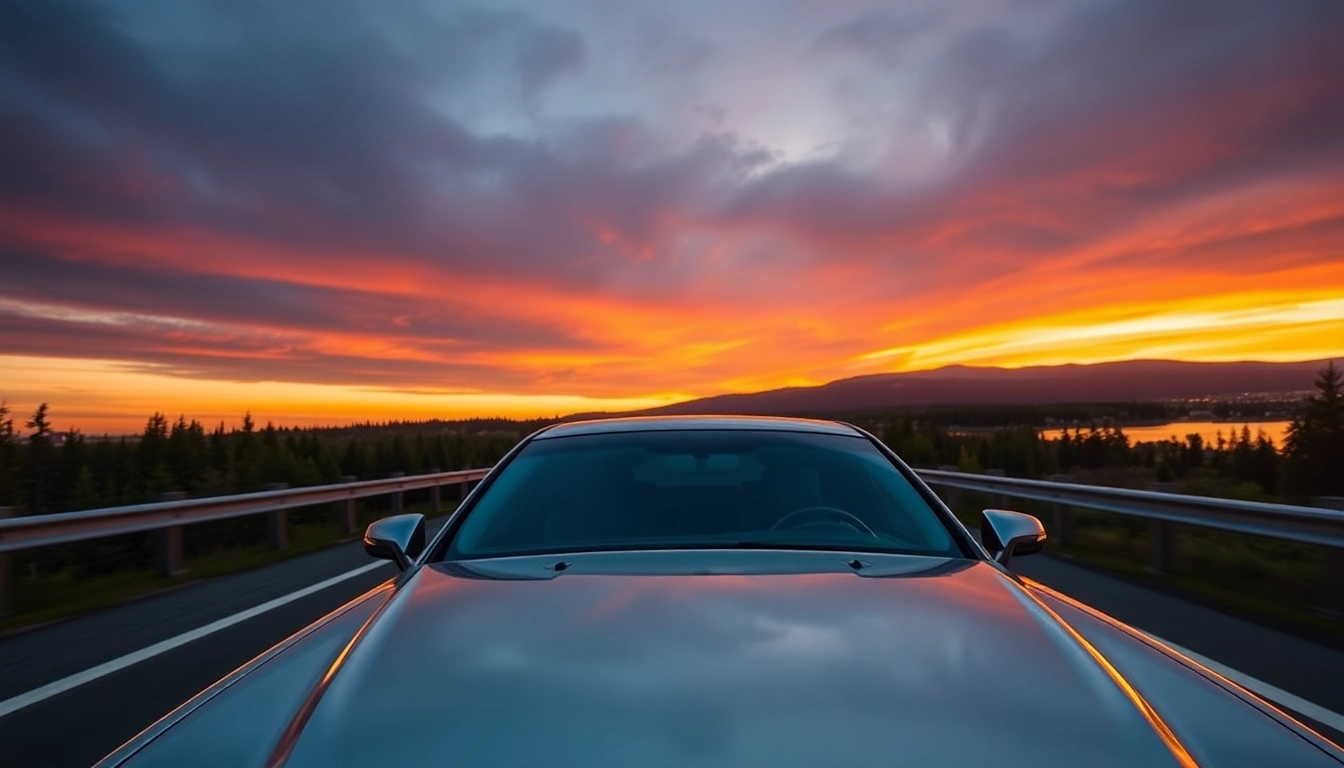 Experience premium limousine service yvr to seattle in a luxurious vehicle against a breathtaking backdrop.