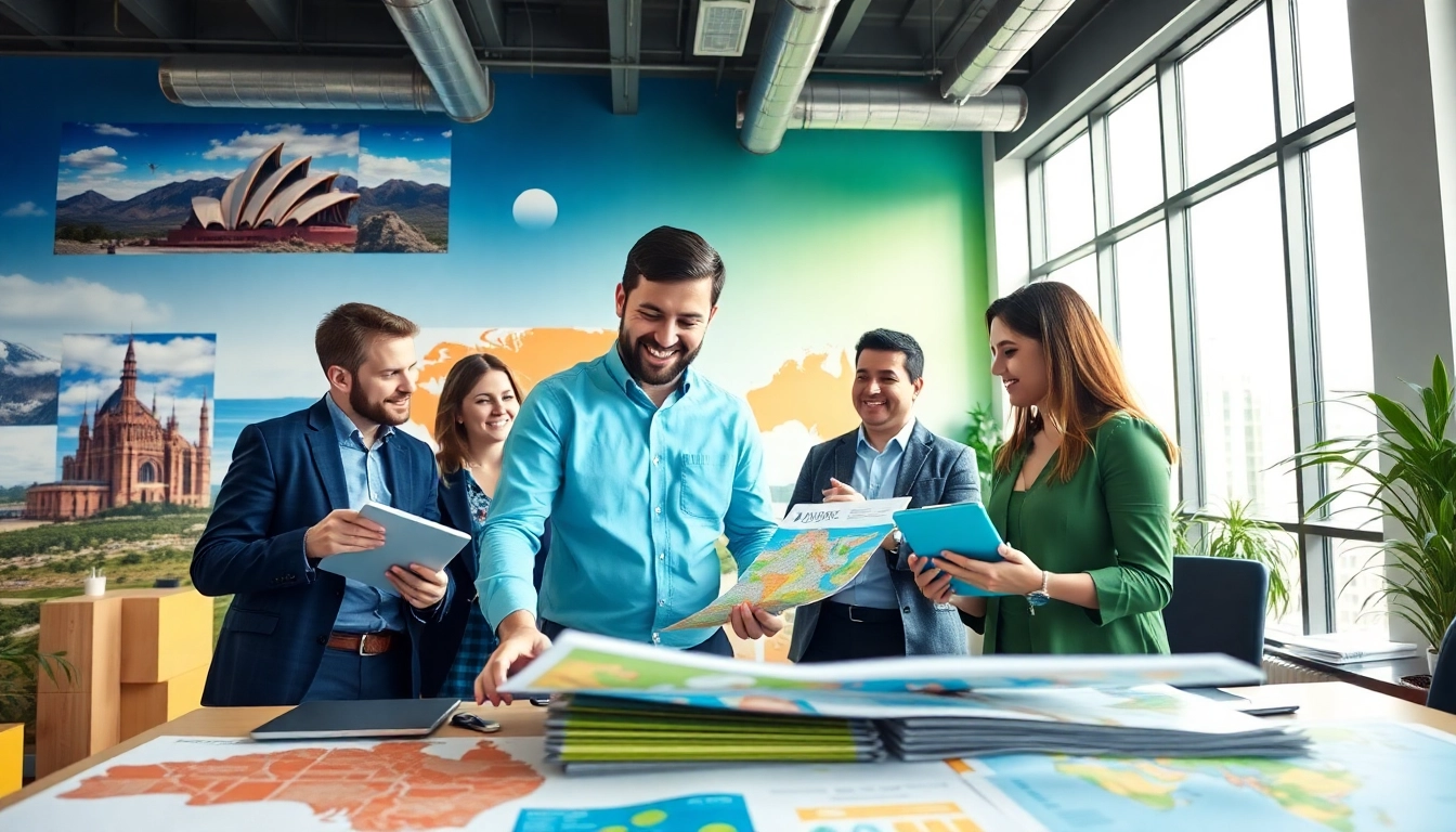 Engaging professionals at a destination marketing agency Australia collaborating on innovative tourism strategies.