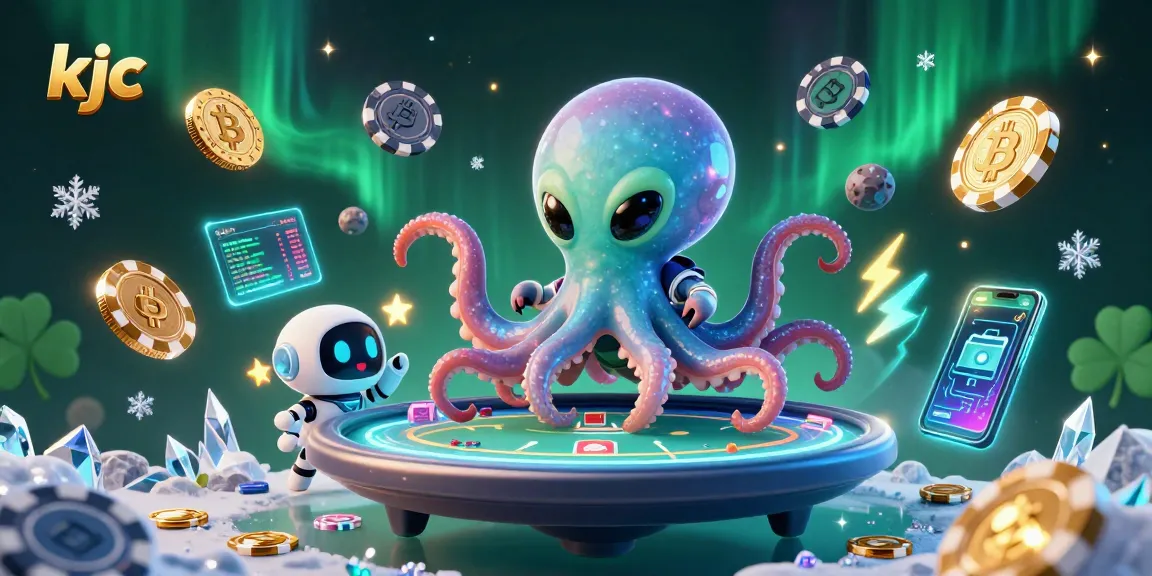 Join the thrilling KJC casino experience with an alien octopus at a holographic poker table!