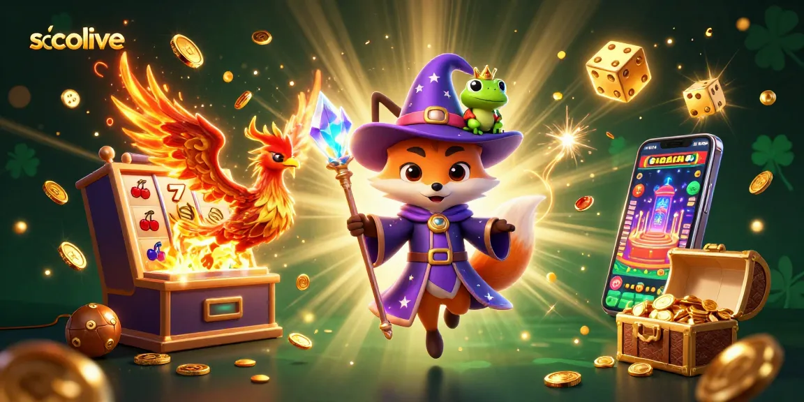 Experience top-tier gambling with socolive's enchanting wizard fox and vibrant casino elements.