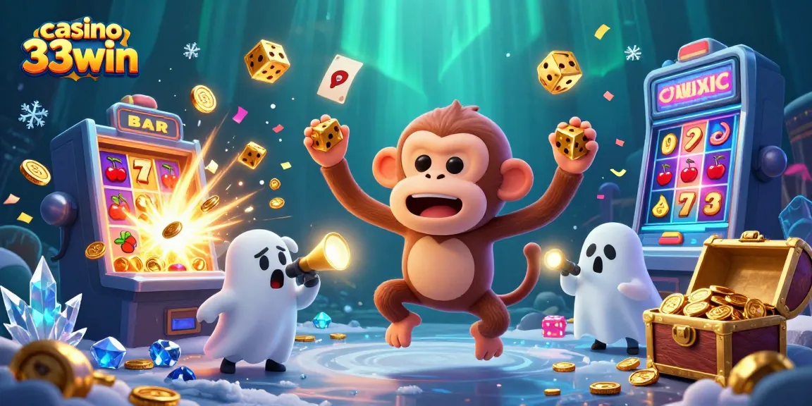 Experience thrilling gameplay with casino 33win, illustrated through vibrant 3D gaming icons.