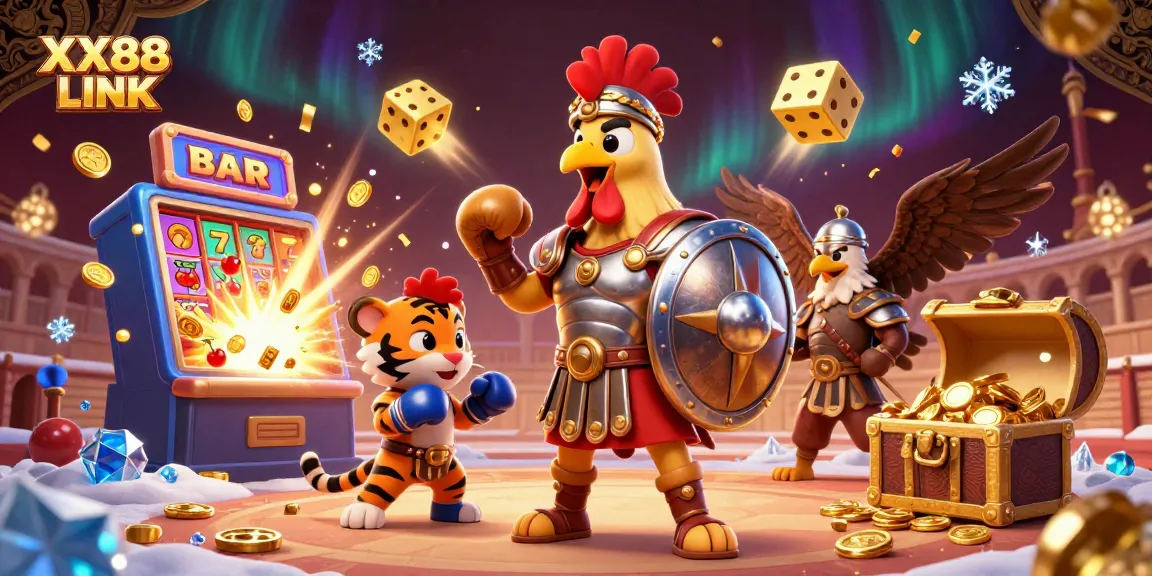 Experience the excitement of XX88 LINK with a dynamic 3D casino scene filled with action and winning prospects.