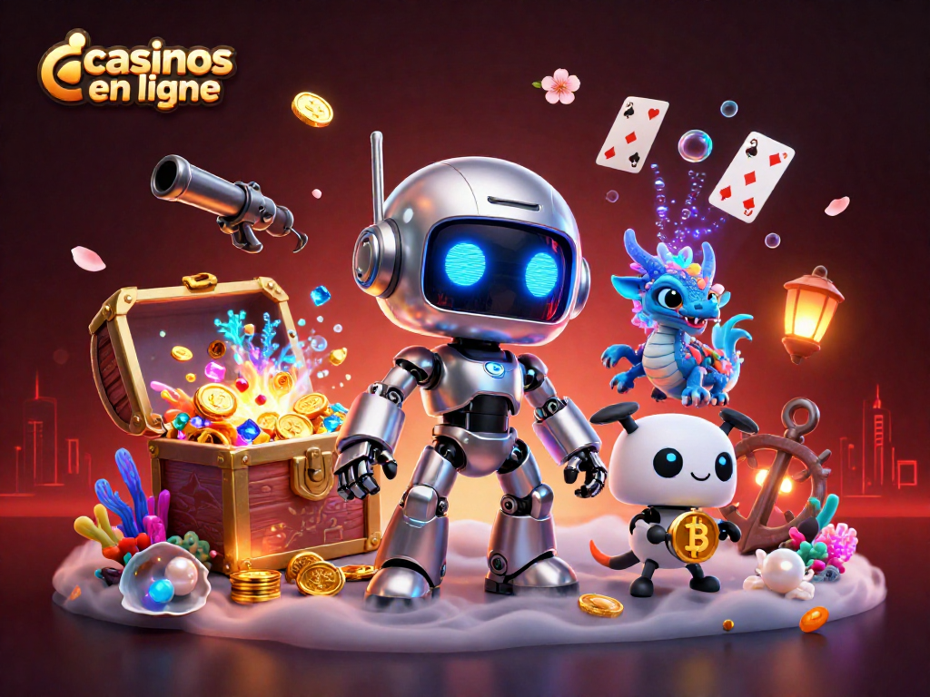 Jouer sur des casinos en ligne avec ambiance futuriste et éléments de jeu interactifs.
