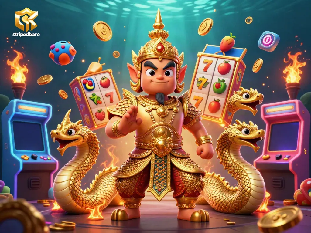 Permainan slot menarik di strippedbare menampilkan penjaga kuil yang berani dan naga dengan latar belakang menakjubkan.