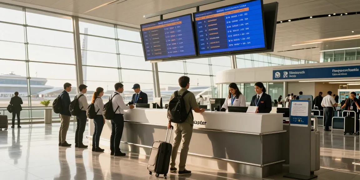 Ready to discover the Airport Transfers Service Dubai, a traveler navigates the busy terminal.