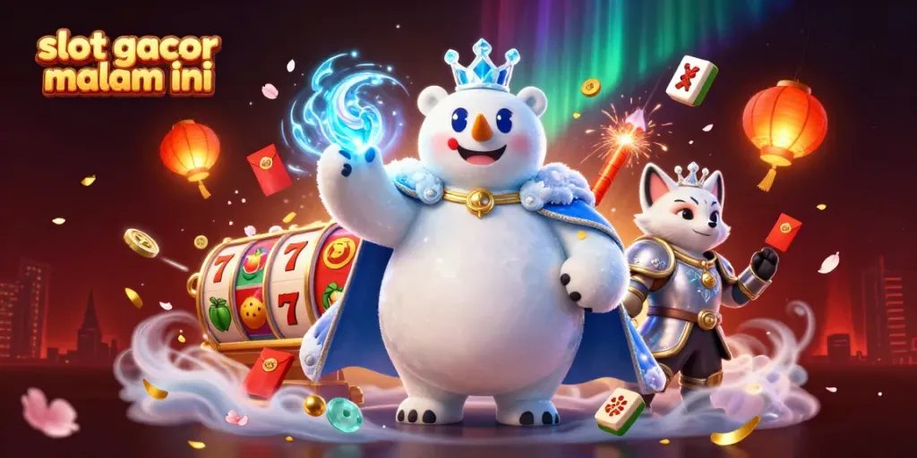 Genggam kemenangan dalam permainan slot gacor malam ini dengan gambar raja es dan rubah salju di kasino digital.