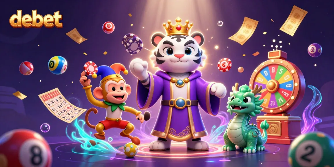 Engage with debet gaming excitement, illustrated with rich casino elements and captivating characters.