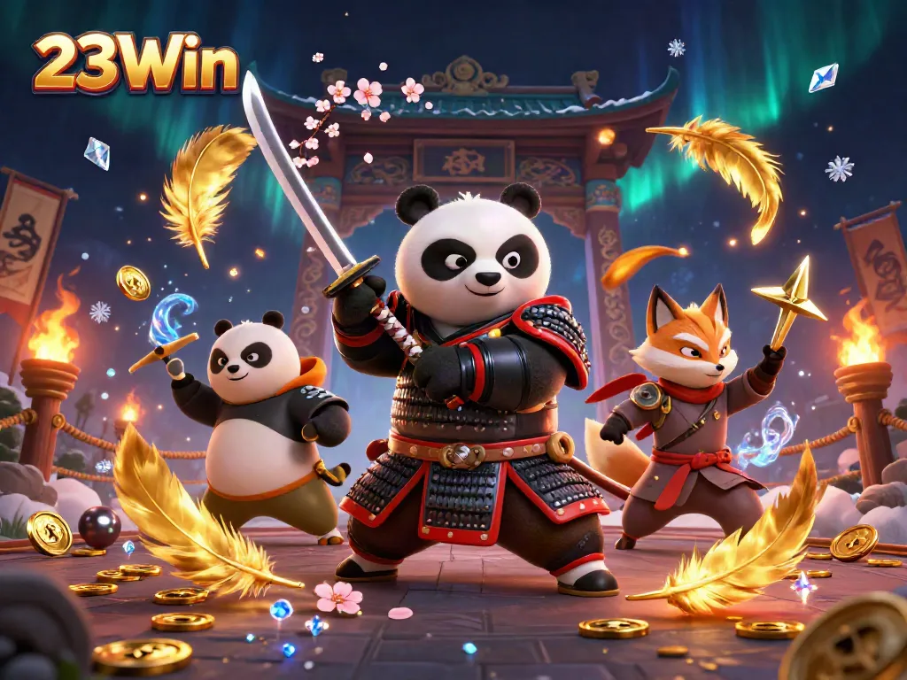 Engage with the thrilling adventures at 23Win with our samurai panda, ninja fox, and magical tanuki.