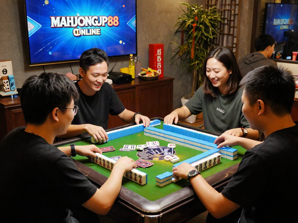 Experience the thrill of MAHJONGJP88 Online with friends in a vibrant gaming scene.