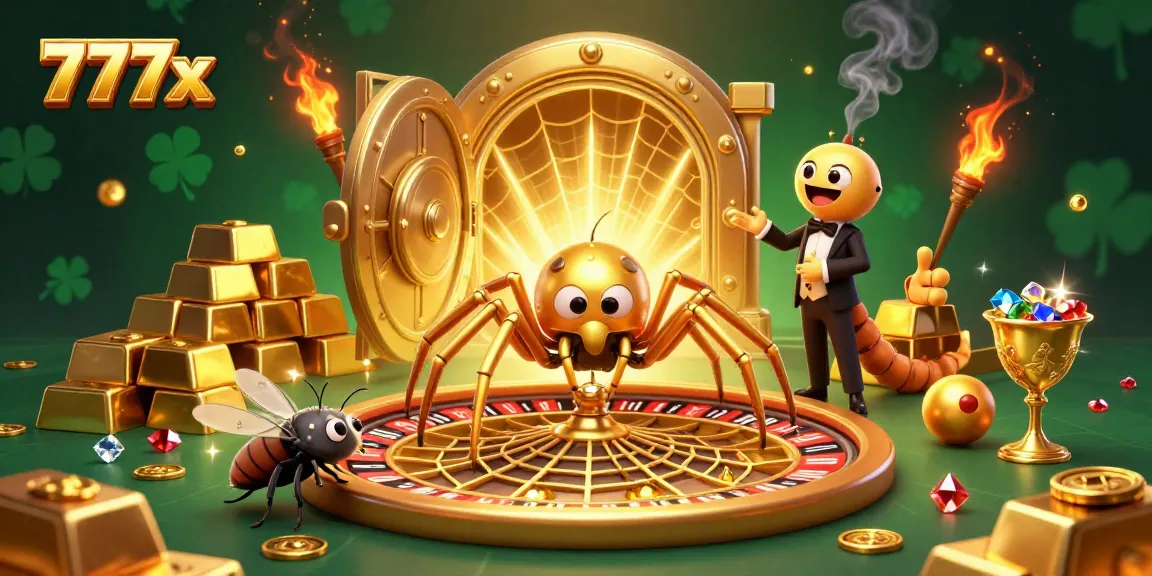 Experience the excitement of betting with 777x in this vibrant casino-themed illustration.