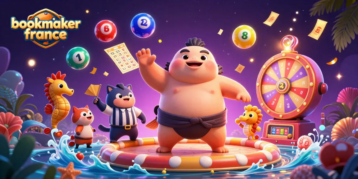 Parier sur bookmaker france avec un poisson-globe au centre d'une scène sous-marine festive.