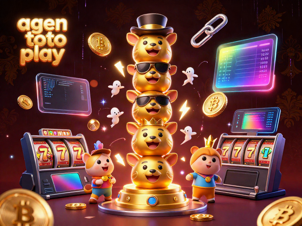 Experience the excitement of agen toto play with a vibrant, interactive scene featuring themed characters and casino elements.