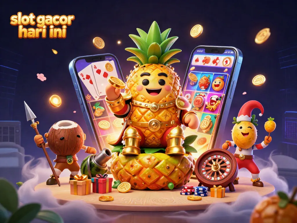 Spin to win with slot gacor hari ini, featuring vivid characters and dynamic game elements in a vibrant casino setting.
