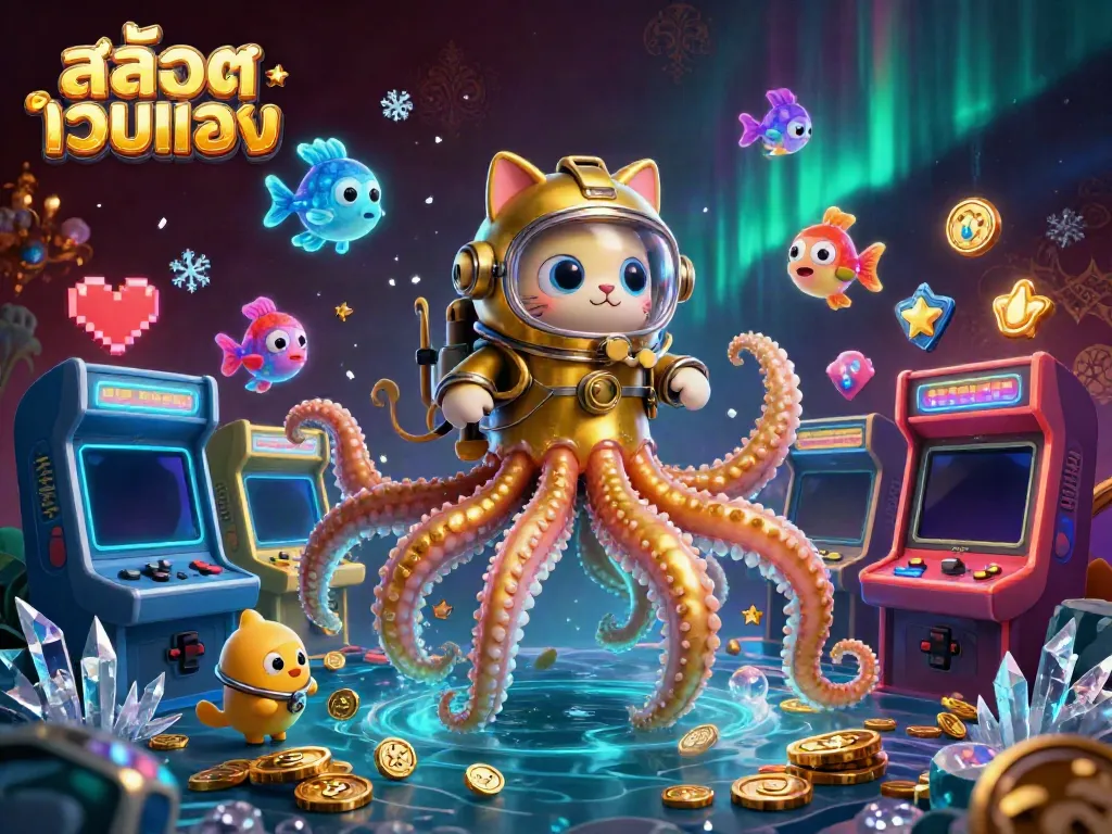 Experience thrilling สล็อตเว็บตรง gameplay as a colossal kraken emerges from treasure-filled depths.