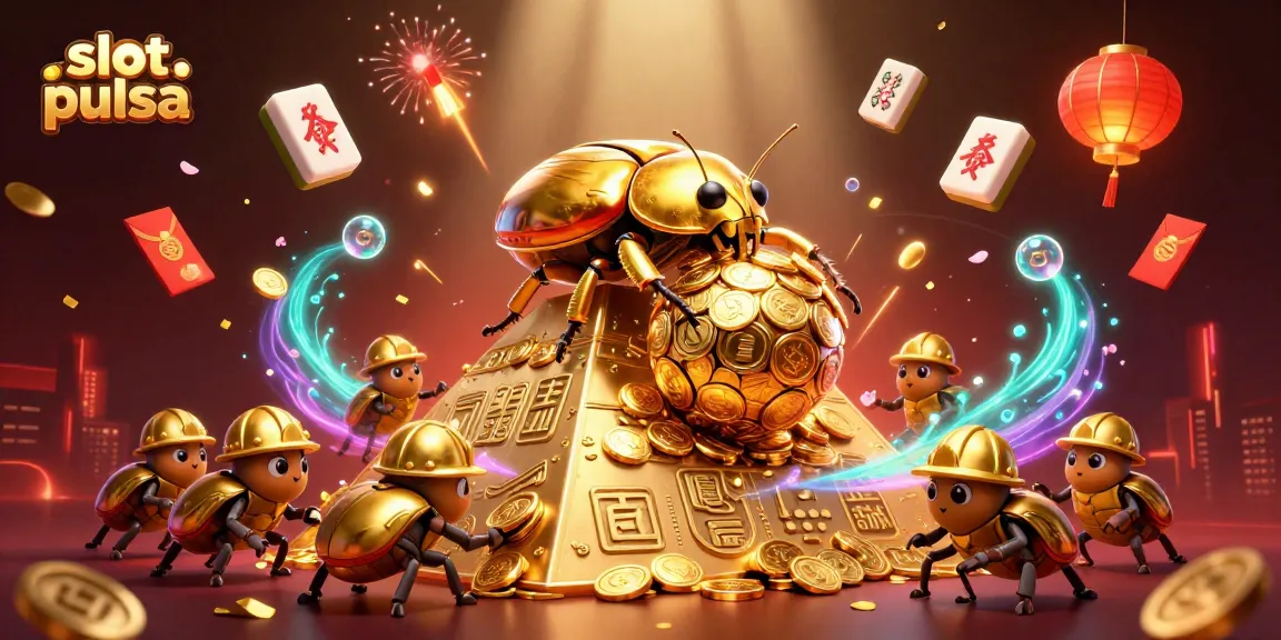 Permainan slot pulsa memikat dengan simbol kasino emas, menginvasi kesenangan taruhan!