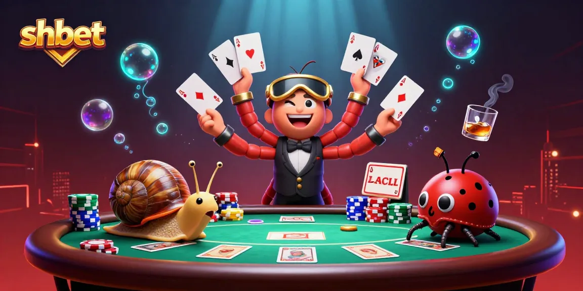 Experience thrilling shbet action with a cartoon dealer and high-roller players at a vibrant casino.